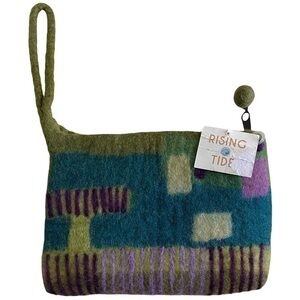Rising Tide Felted Wool Wristlet. Made in Nepal